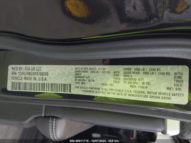 1C4RJHBGXP8766245 Jeep Grand Cherokee Limited 4x4
