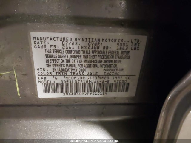 Nissan Sentra Sv Xtronic Cvt 2023 3N1AB8CV7PY310184 Image 9