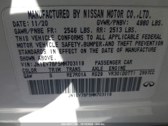 JN1EV7BP5MM703119 Infiniti Q50
