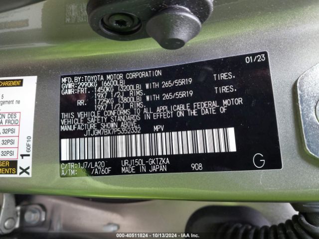 JTJGM7BX7P5352332 Lexus 460 Luxury