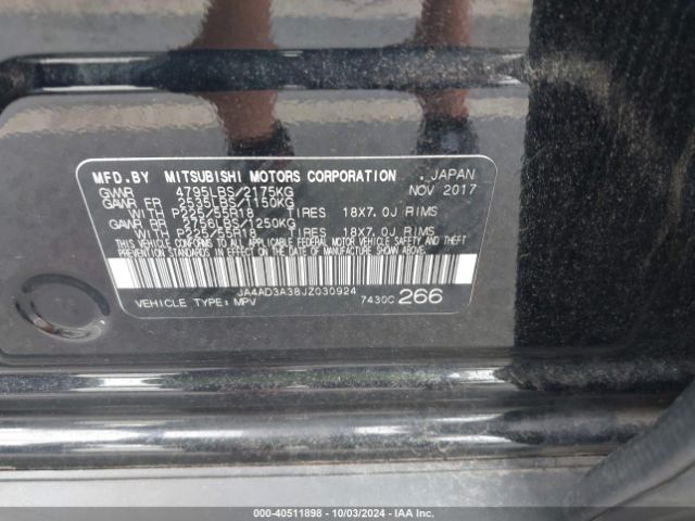 JA4AD3A38JZ030924 Mitsubishi Outlander Le