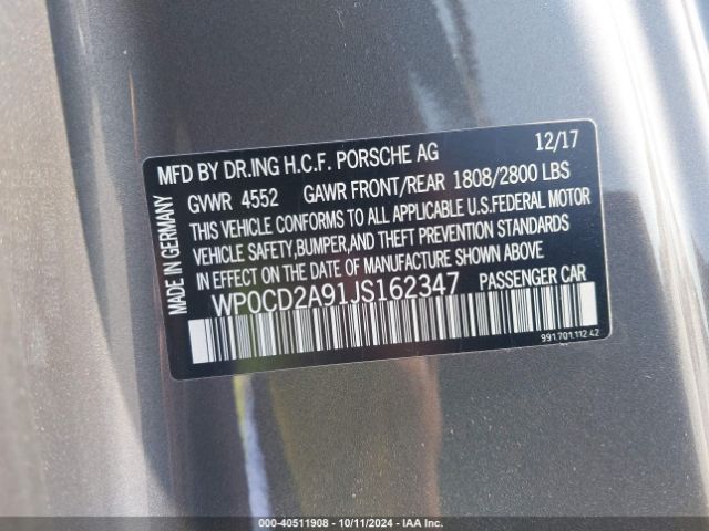 WP0CD2A91JS162347 Porsche 911 Turbo/turbo S