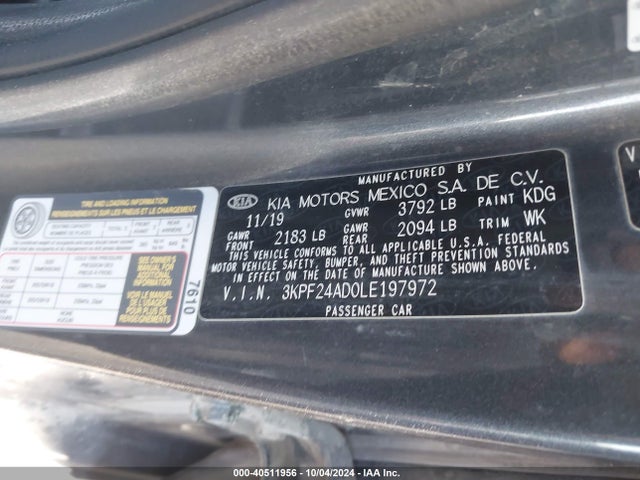 KIA Forte Lxs 2020 3KPF24AD0LE197972 Image 9