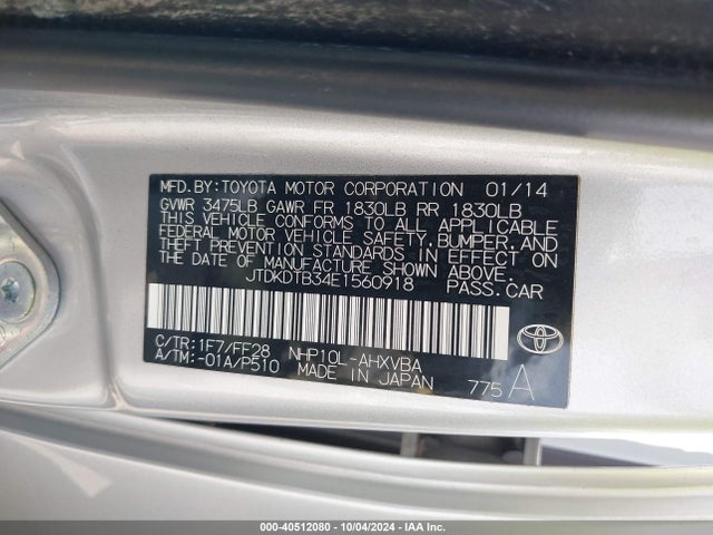 Toyota Prius C Four/one/three/two 2014 JTDKDTB34E1560918 Image 9
