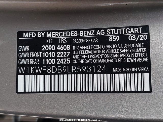 W1KWF8DB9LR593124 Mercedes-Benz C 300