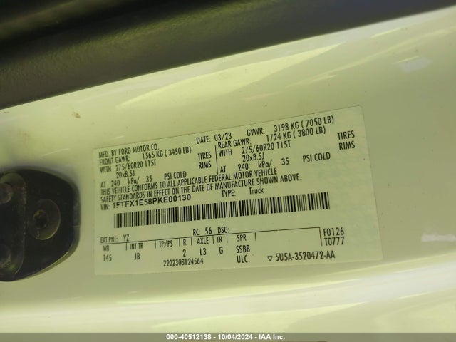 Ford F-150 Xl 2023 1FTFX1E58PKE00130 Image 9