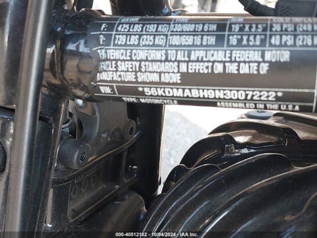 2022 INDIAN MOTORCYCLE CO. CHIEF 56KDMABH9N3007222 Photo 9
