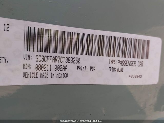 2012 FIAT 500 3C3CFFAR7CT383250 Photo 8