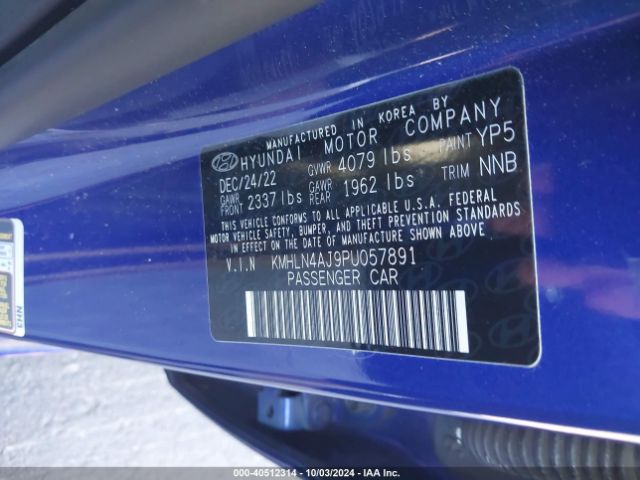KMHLN4AJ9PU057891 Hyundai Elantra Hybrid Limited