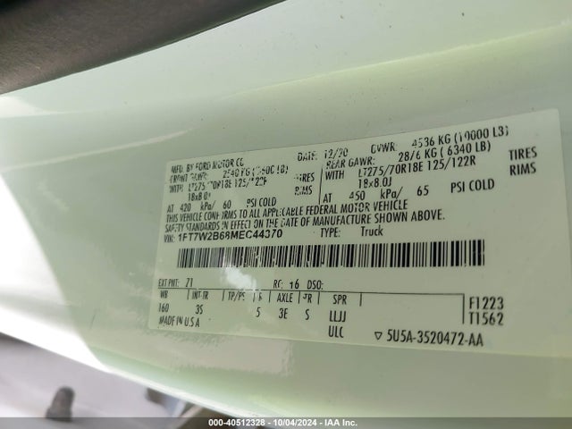 Ford F-250 Xlt 2021 1FT7W2B68MEC44370 Image 9