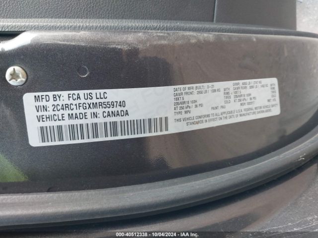 2C4RC1FGXMR559740 Chrysler Pacifica Touring