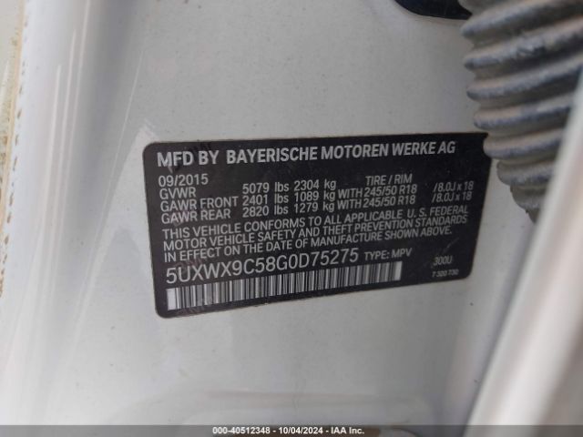 5UXWX9C58G0D75275 BMW X3 Xdrive28i