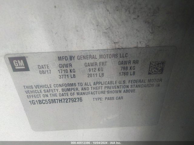 1G1BC5SM7H7279276 Chevrolet Cruze Ls Auto