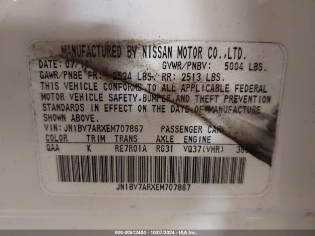 JN1BV7ARXEM707867 Infiniti Q50 Premium