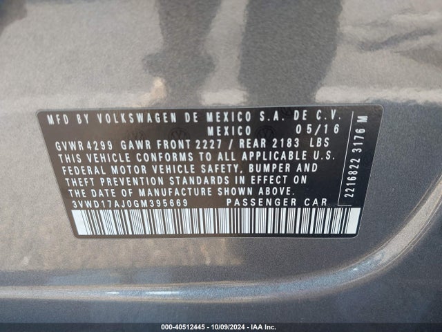 3VWD17AJ0GM395669 Volkswagen Jetta 1.8t Sport