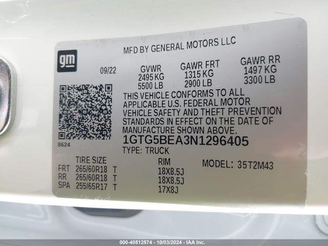 1GTG5BEA3N1296405 GMC Canyon 2wd  Short Box Elevation Standard