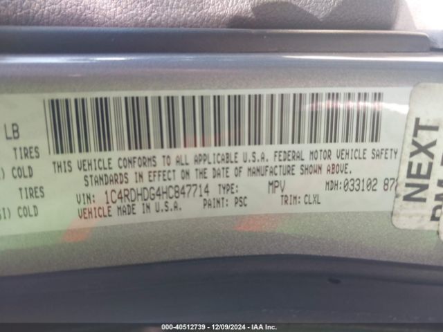1C4RDHDG4HC847714 Dodge Durango Gt Rwd