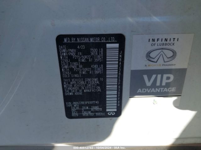 JN8AZ2BE5P9307740 Infiniti Qx80 Sensory Awd