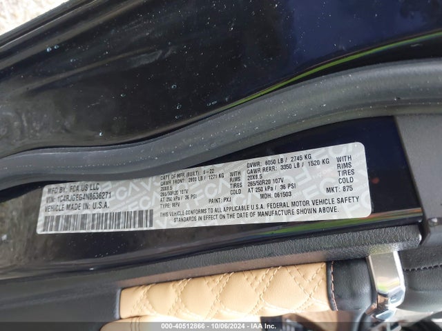 1C4RJGEG4N8636271 Jeep Grand Cherokee Summit 4x2
