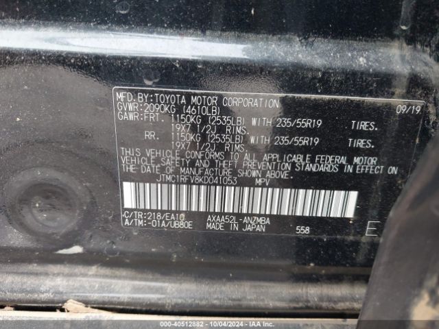JTMC1RFV8KD041053 Toyota Rav4 Xle Premium