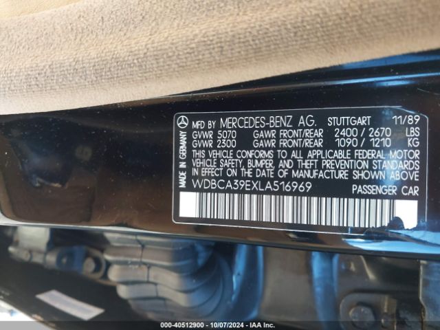 1990 MERCEDES-BENZ 560 WDBCA39EXLA516969 Photo 8