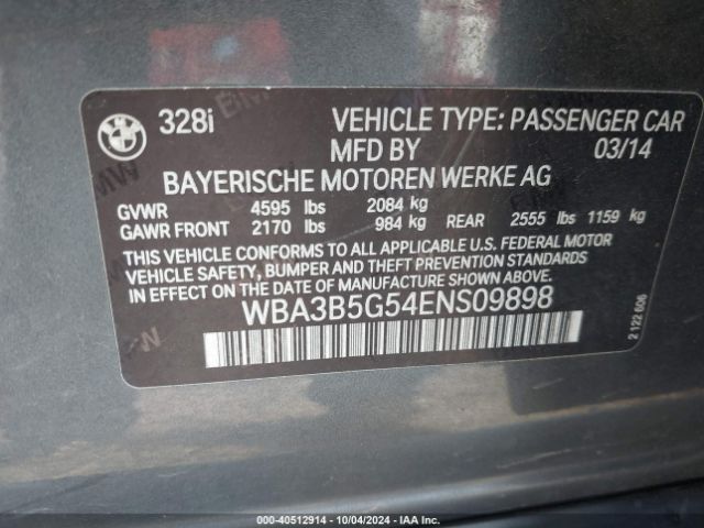 WBA3B5G54ENS09898 BMW 328i Xdrive