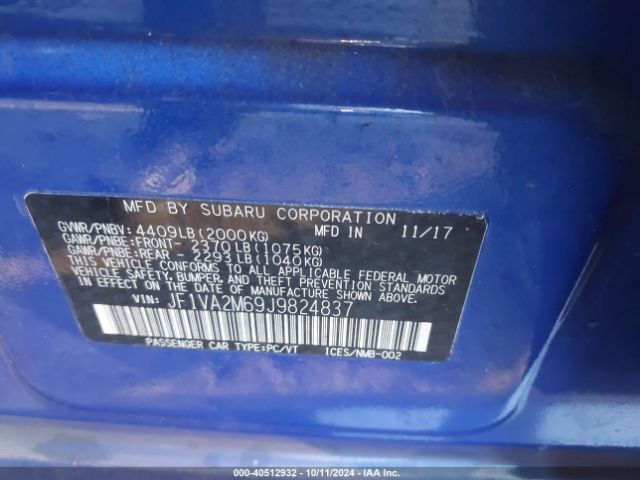 2018 SUBARU WRX STI JF1VA2M69J9824837 Photo 8