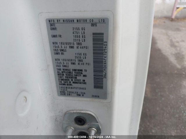 3N6CM0KN4FK729403 Nissan Nv200 S/sv