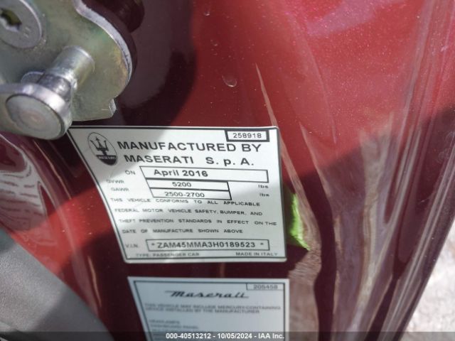 ZAM45MMA3H0189523 Maserati Granturismo