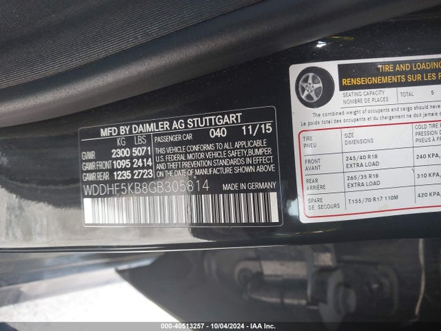 WDDHF5KB8GB305814 Mercedes-Benz E 350