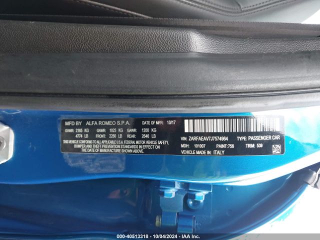 ZARFAEAV7J7574964 Alfa Romeo Giulia Quadrifoglio Rwd