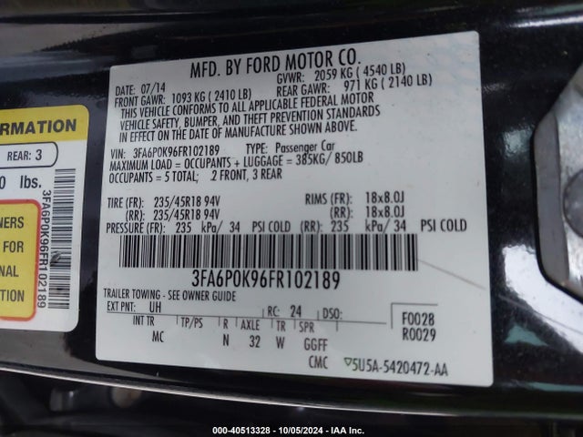 Ford Fusion Titanium 2015 3FA6P0K96FR102189 Image 9
