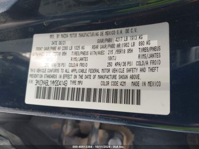 3MVDMABL1MM304149 Mazda Cx-30 Select