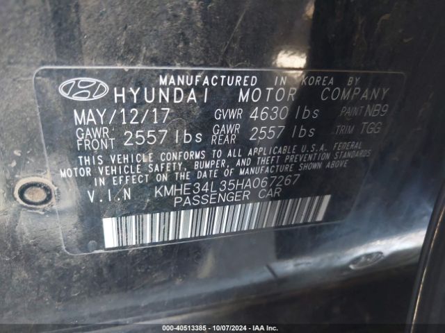 KMHE34L35HA067267 Hyundai Sonata Hybrid Limited