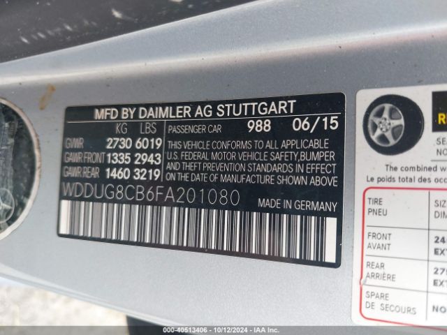 WDDUG8CB6FA201080 Mercedes-Benz S 550