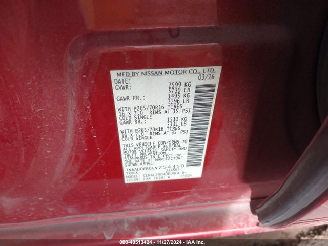 Nissan Frontier Sv 2016 1N6AD0ER0GN754350 Image 9