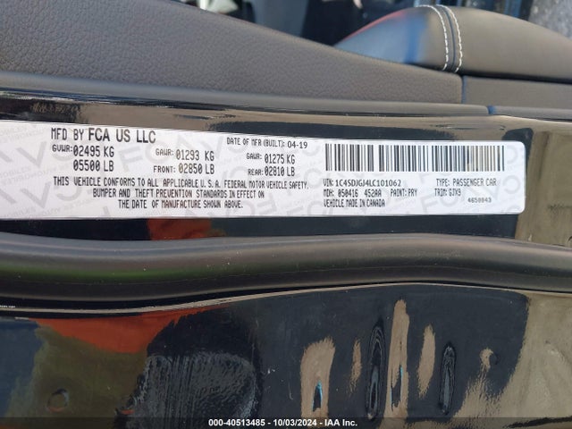 Dodge Durango Srt Awd 2020 1C4SDJGJ4LC101062 Image 9