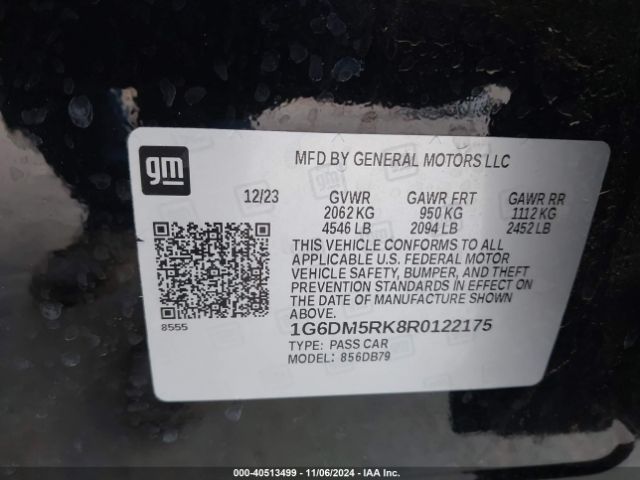 1G6DM5RK8R0122175 Cadillac CT5 LUXURY