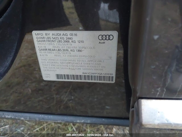 Audi Q5 2.0t Premium 2016 WA1C2AFP7GA120930 Image 9