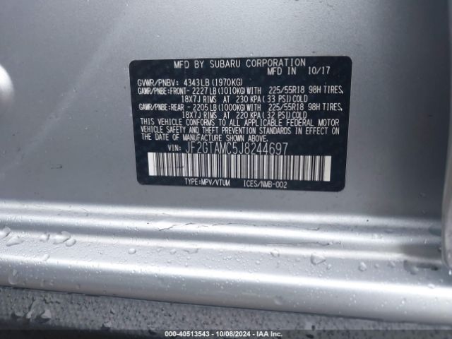 JF2GTAMC5J8244697 Subaru Crosstrek 2.0i Limited