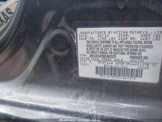 Nissan Versa 1.6 S+ 2014 3N1CN7AP5EL867572 Image 9