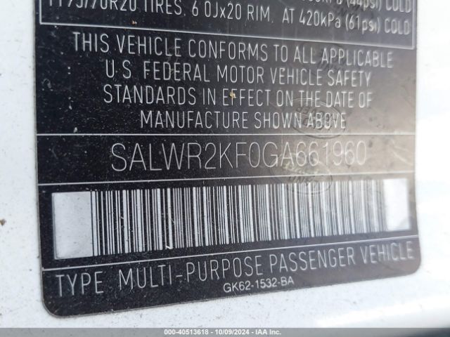 SALWR2KF0GA661960 Land Rover Range Rover Sport 3.0l V6 Turbocharged Diesel Hse Td6