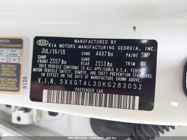 KIA Optima Lx 2019 5XXGT4L30KG283052 Image 9