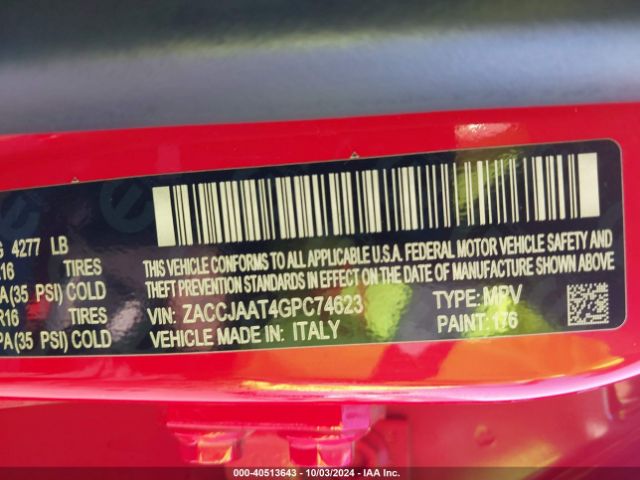 ZACCJAAT4GPC74623 Jeep Renegade Sport