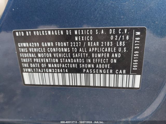 3VWL17AJ1GM328414 Volkswagen Jetta 1.8t Sel