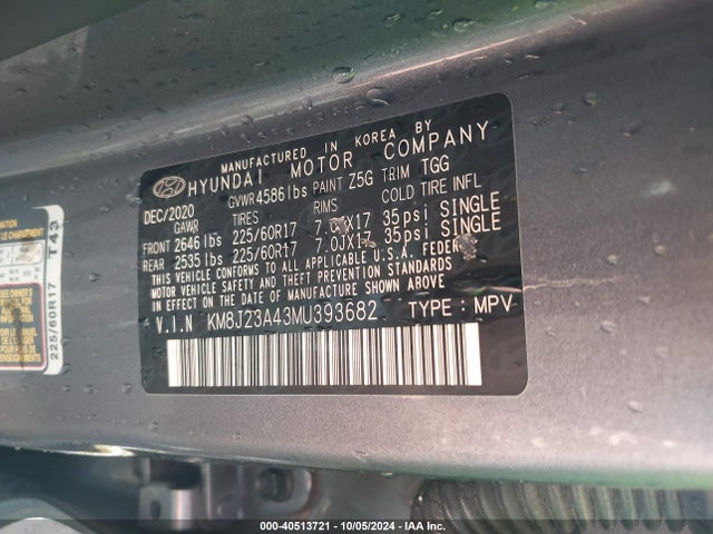 Hyundai TUCSON SE 2021 KM8J23A43MU393682 Image 9