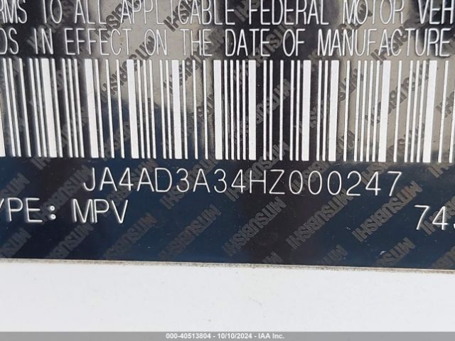 JA4AD3A34HZ000247 Mitsubishi Outlander Se/sel