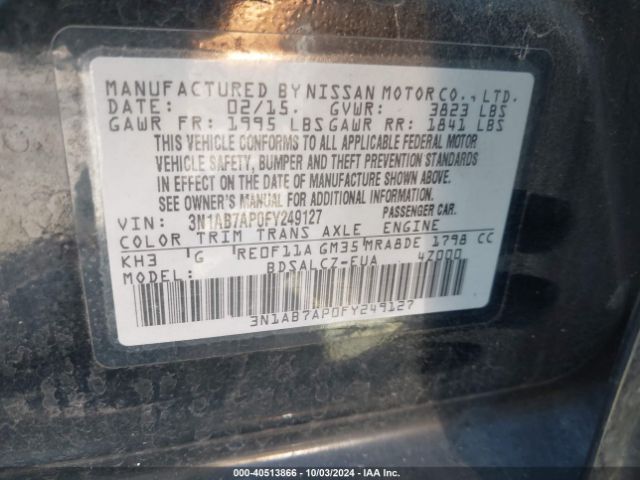 Nissan Sentra 2015 3N1AB7AP0FY249127 Image 21