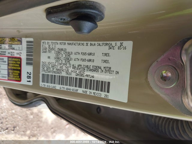 3TMGZ5AN7GM028025 Toyota Tacoma Limited