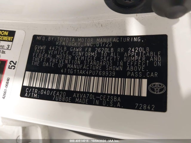 Toyota CAMRY SE 2023 4T1G11AK4PU769939 Image 9